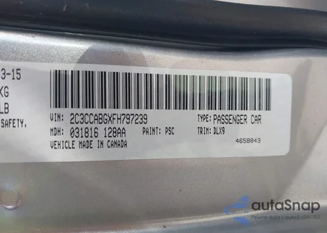 2015 Chrysler 300 300S from USA, damaged, VIN 2C3CCABGXFH797239